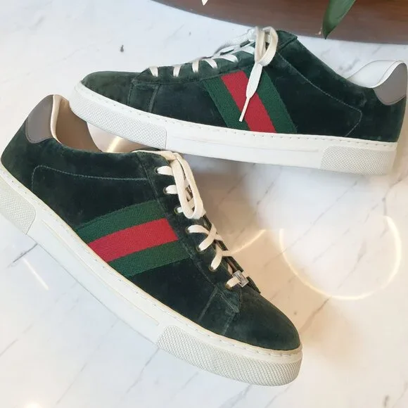 GUCCI new sneakers Ace 'Green Velvet' 757893